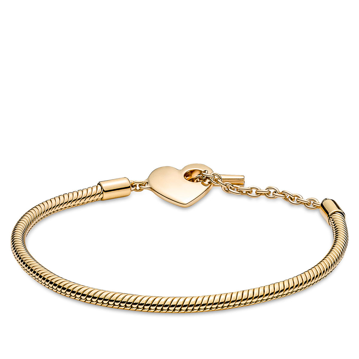 Pandora Moments Heart T-Bar Snake Chain Bracelet