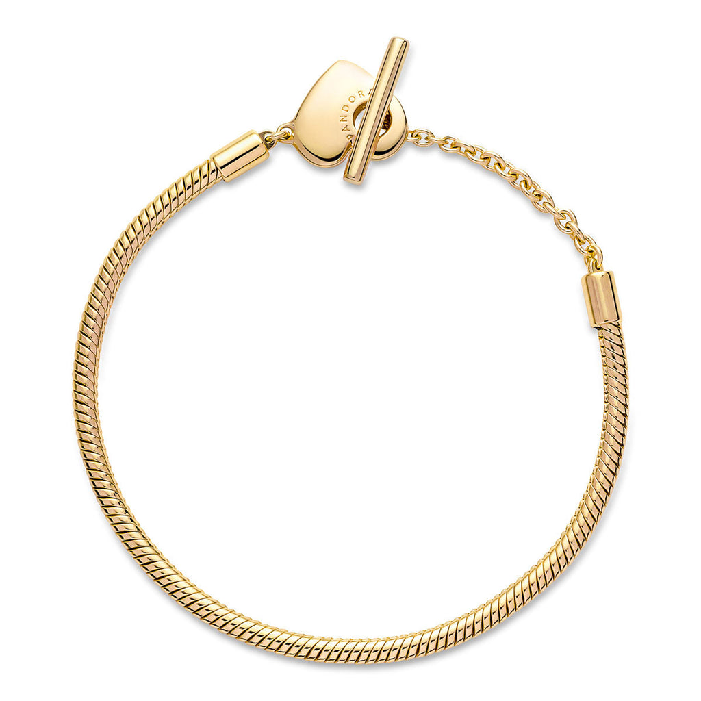Pandora Moments Heart T-Bar Snake Chain Bracelet