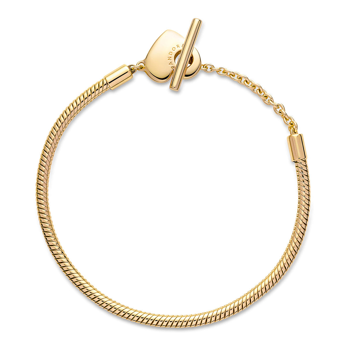 Pandora Moments Heart T-Bar Snake Chain Bracelet