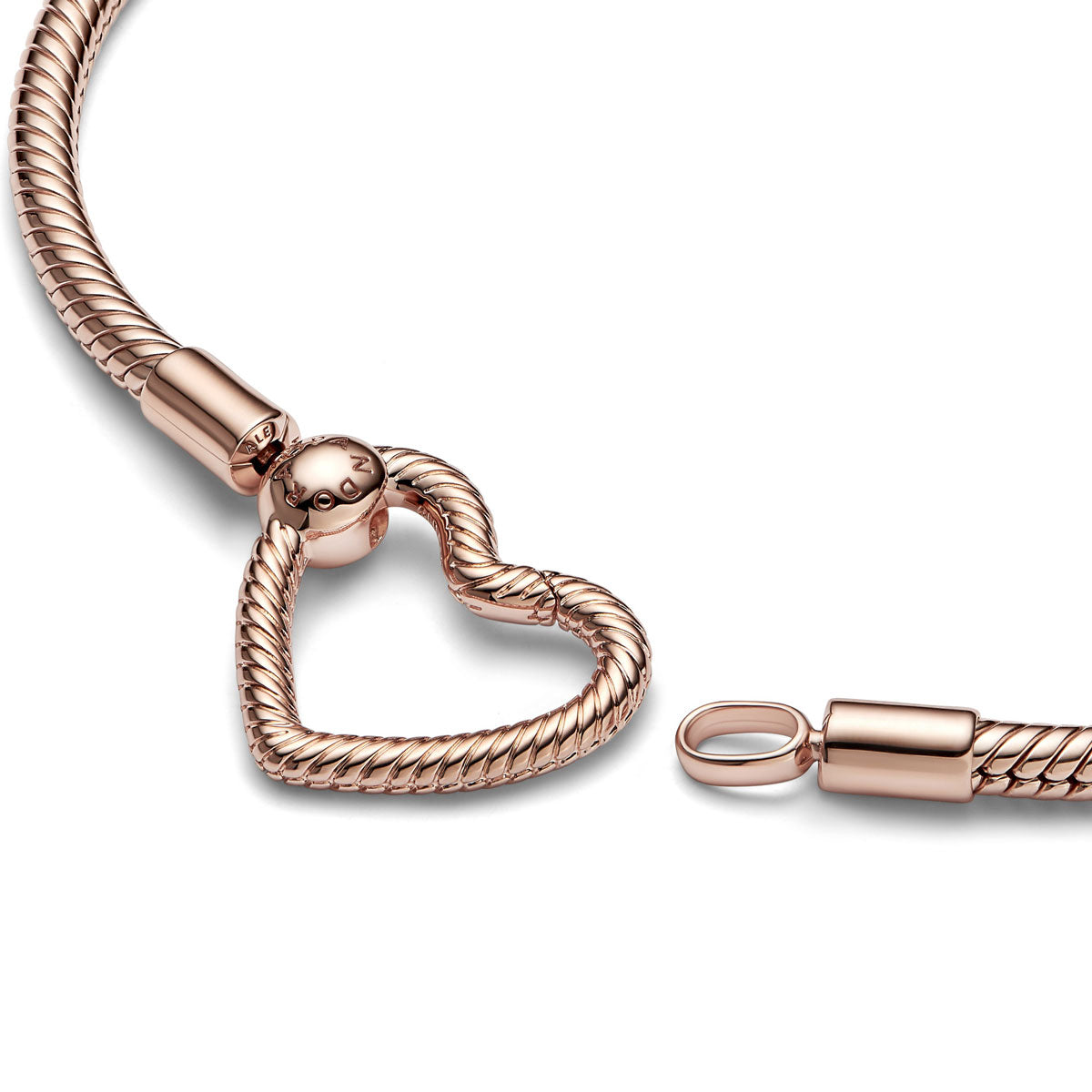 Pandora Moments Open Heart Closure Snake Chain Bracelet
