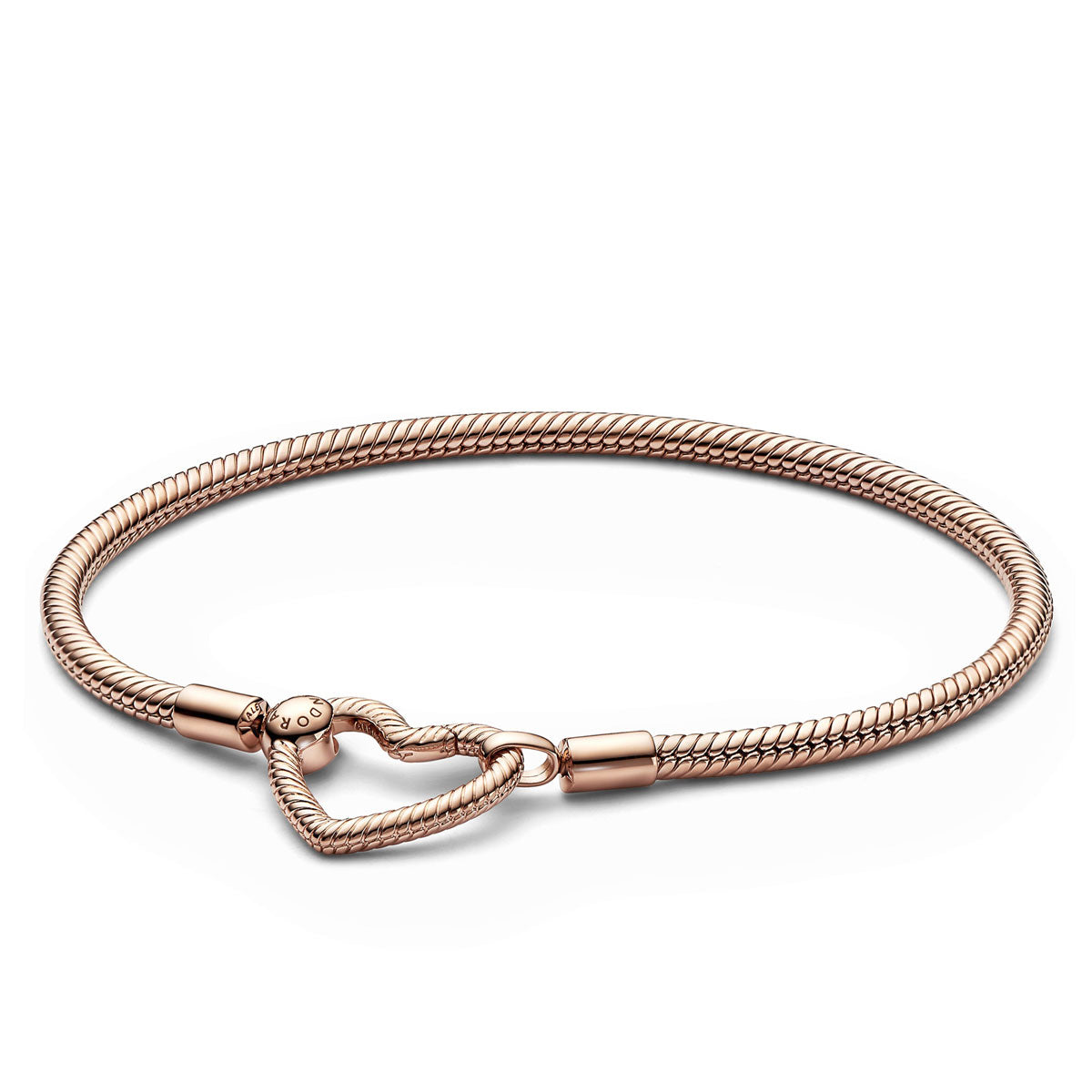 Pandora Moments Open Heart Closure Snake Chain Bracelet