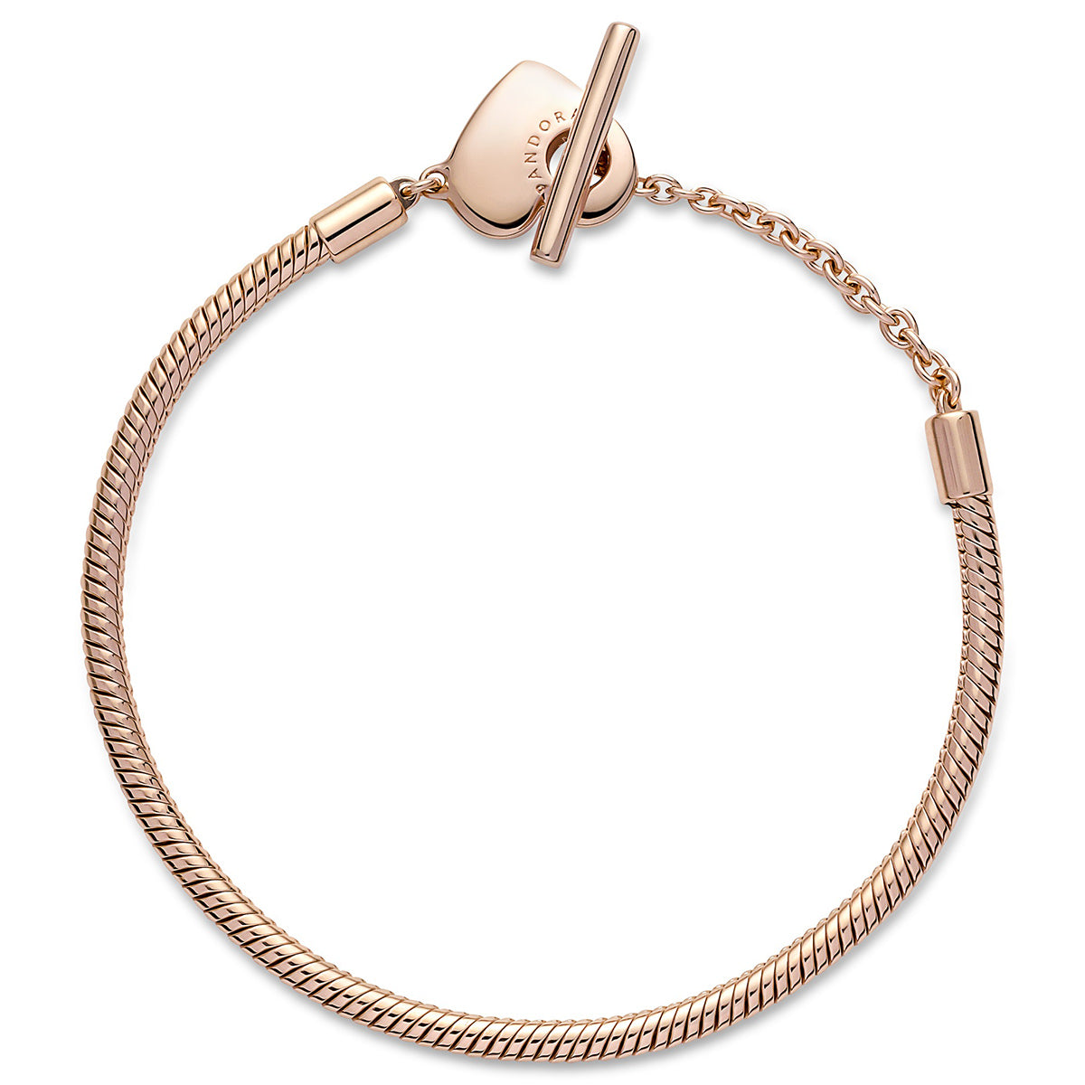 Pandora Moments Heart T-Bar Snake Chain Bracelet