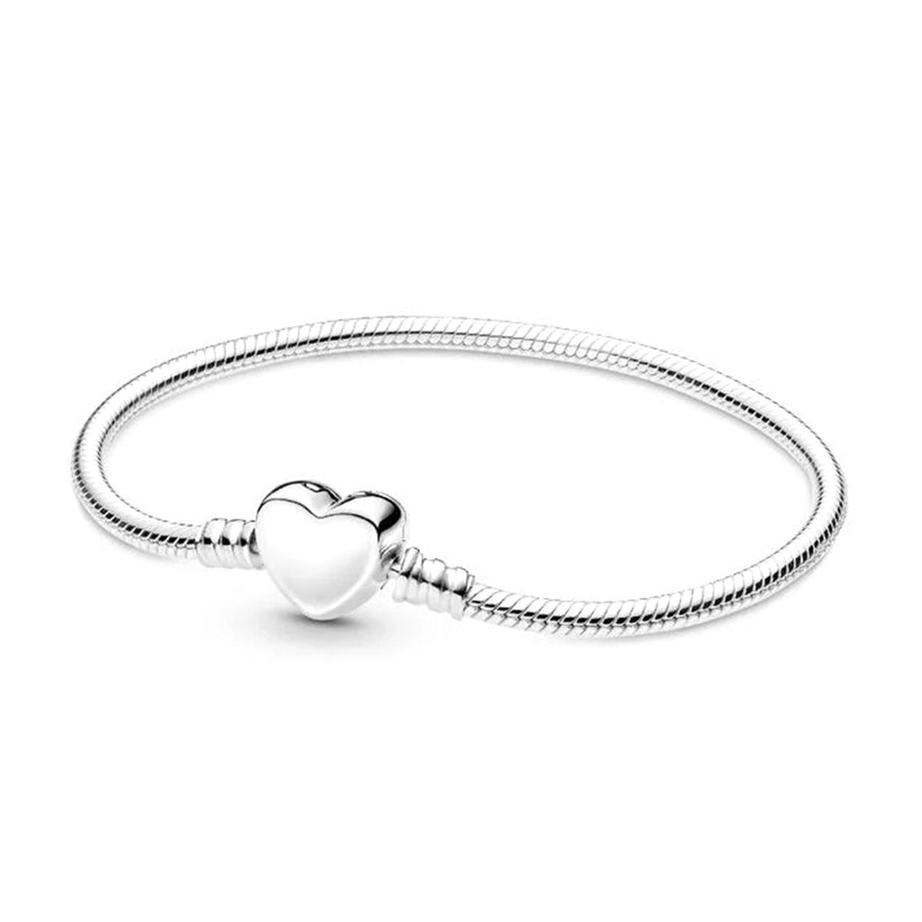 Pandora Moments Engravable Heart Clasp Snake Chain Bracelet