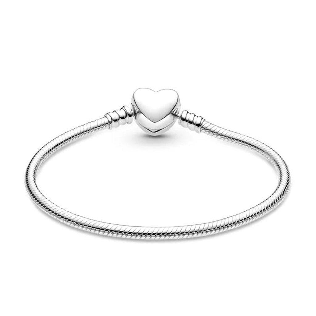 Pandora Moments Engravable Heart Clasp Snake Chain Bracelet