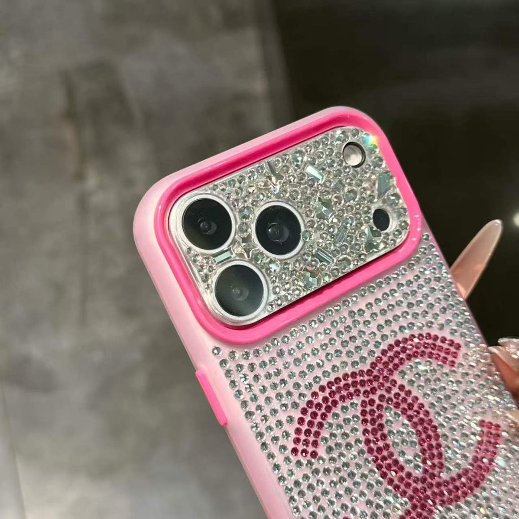 A luxurious, sparkling, and dazzling diamond iPhone phone case.