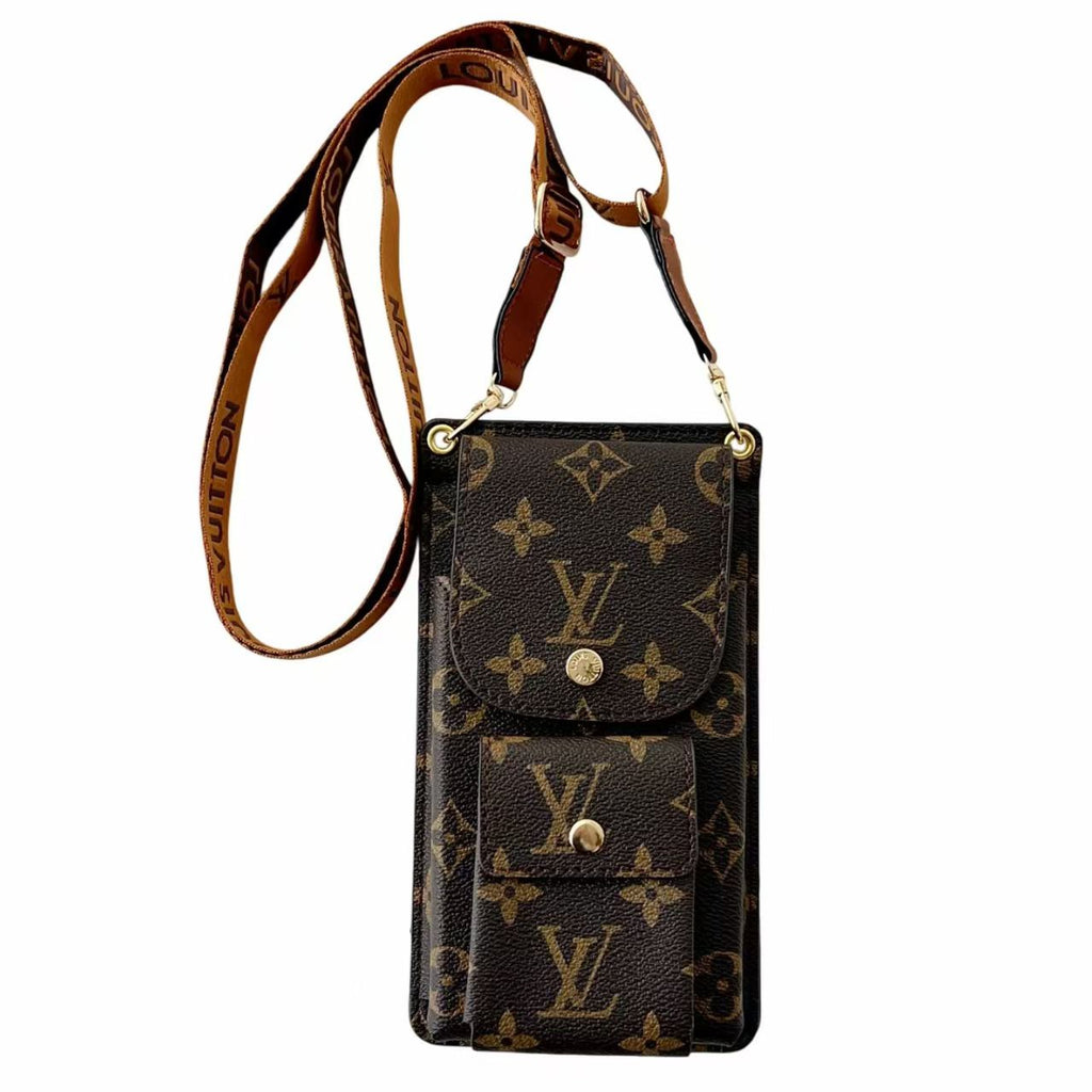 Universal Cosmetic-Style Wallet Phone Case (Fits Phones Under 6.9 Inches) with Bluetooth Earbud Pouch