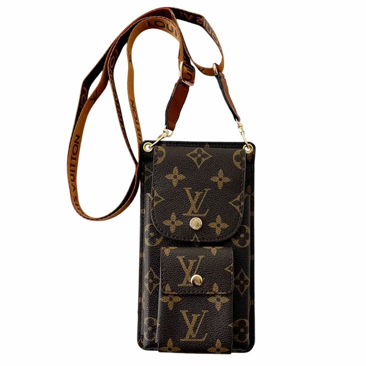 Universal Cosmetic-Style Wallet Phone Case (Fits Phones Under 6.9 Inches) with Bluetooth Earbud Pouch