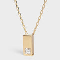 18K Triomphe Sentimental Double Square Diamond Necklace