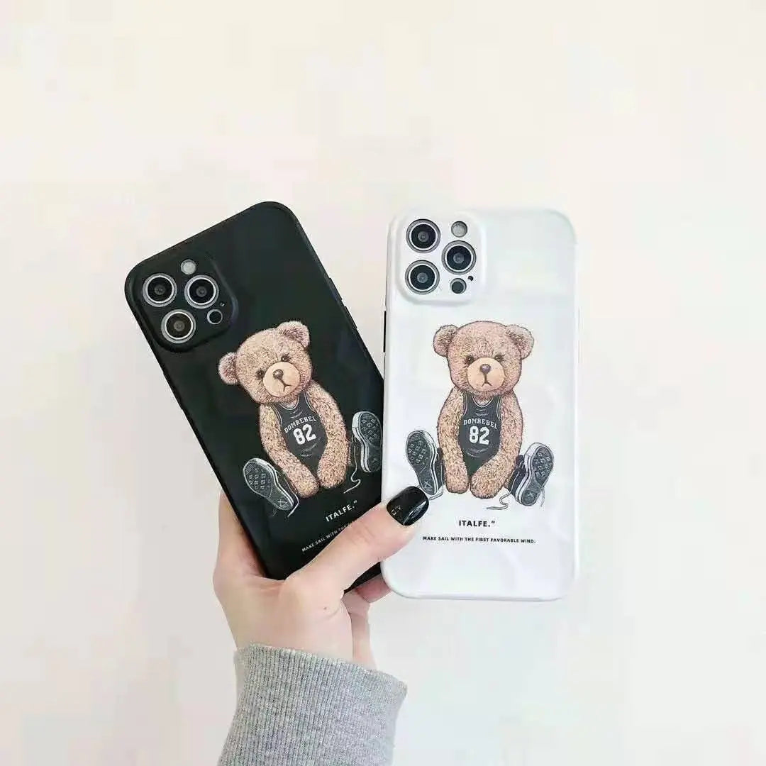 3D Cute baby bear soft phone case