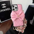 New Luxury CC Bowknot leather phone case for iPhone
