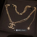Double c double chain necklace