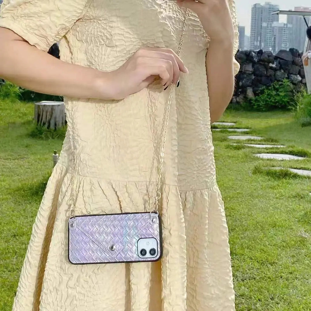 Multicolor card bag chain phone case  For iphone