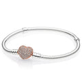 Pandora Moments Pav¨¦ Heart Clasp Snake Chain Bracelet