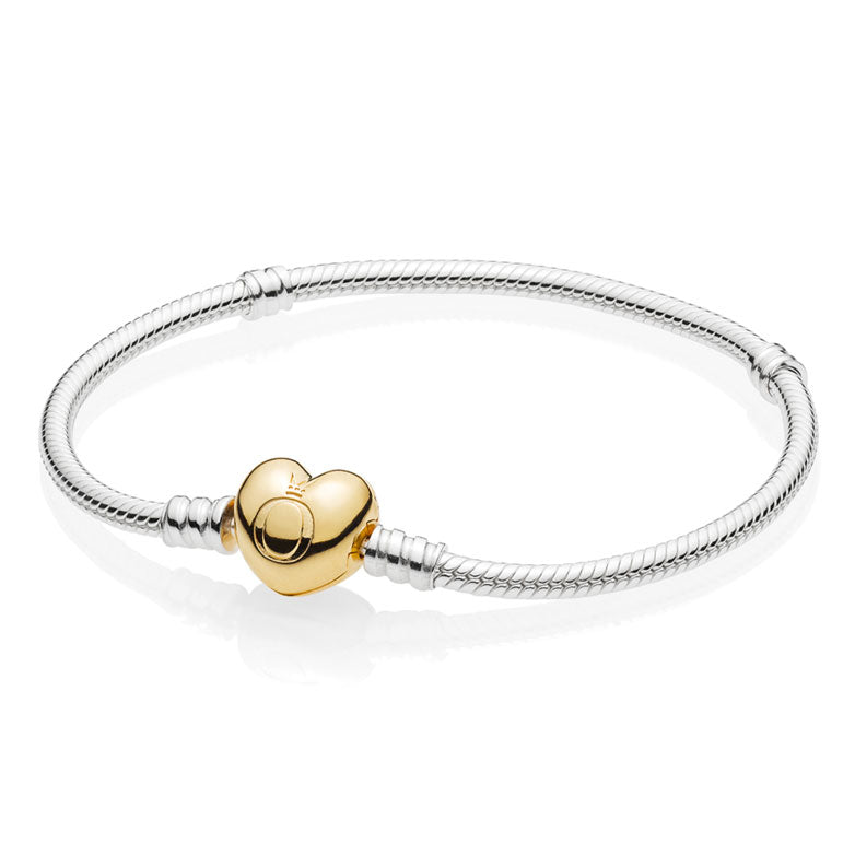 Pandora Moments Heart Clasp Snake Chain Bracelet