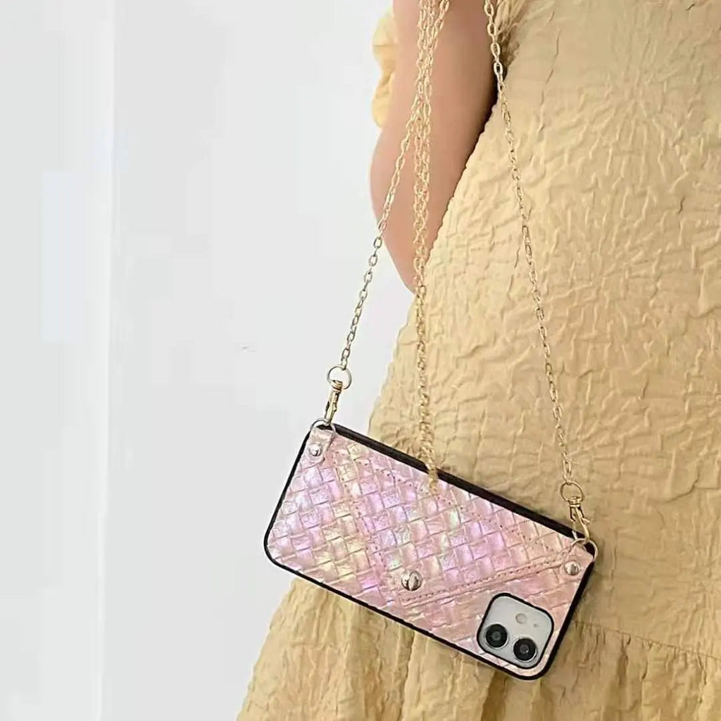 Multicolor card bag chain phone case  For iphone