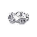 18K Chaine D'Ancre Enchainee Diamond H Ring
