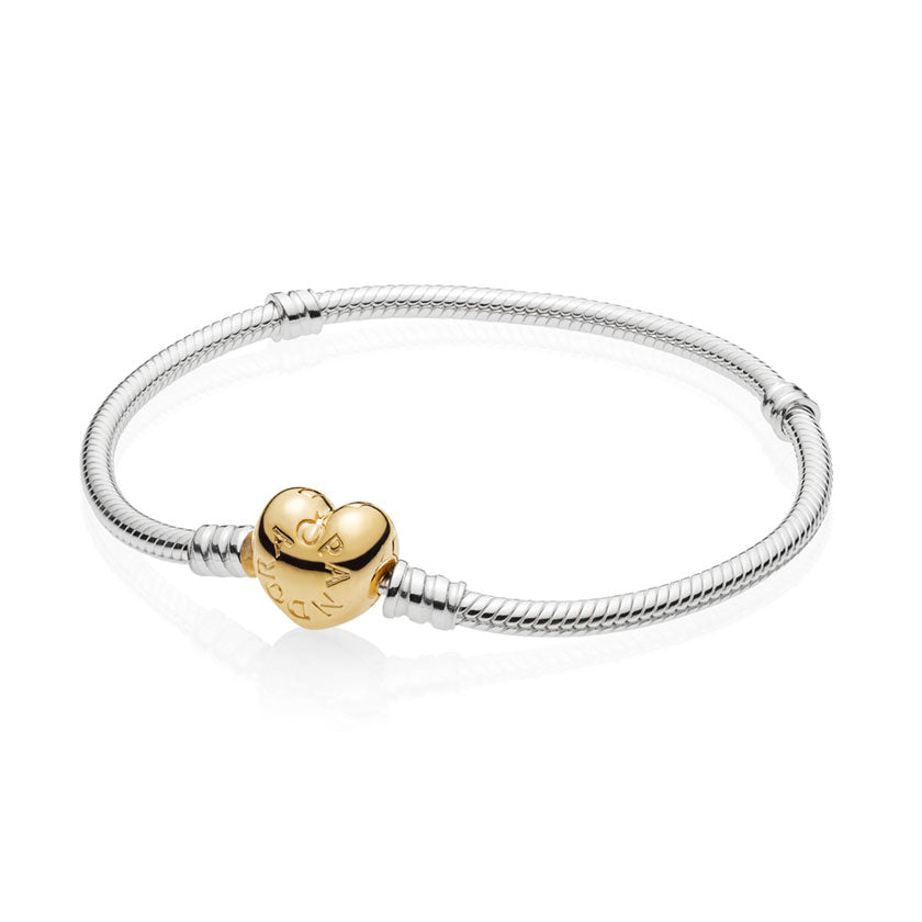 Pandora Moments Heart Clasp Snake Chain Bracelet