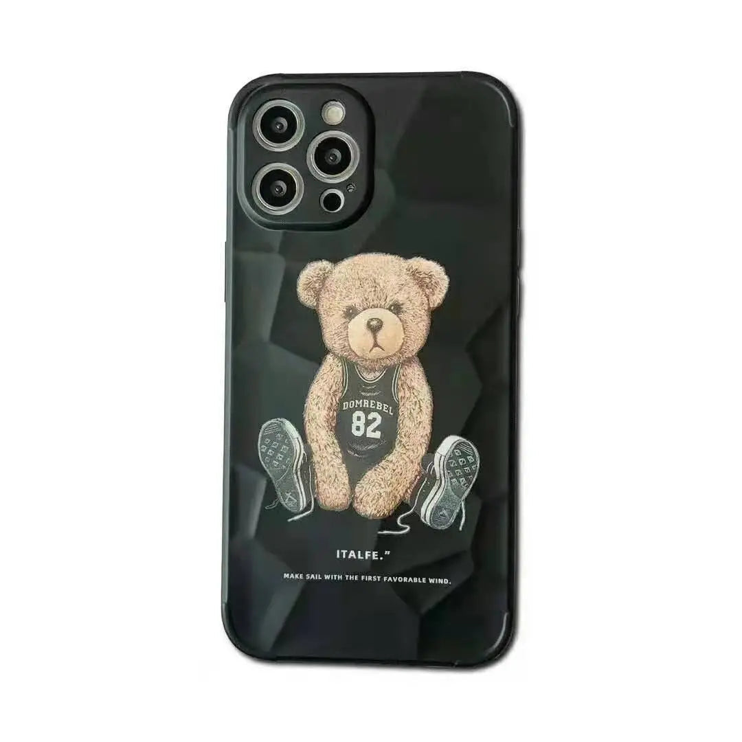 3D Cute baby bear soft phone case