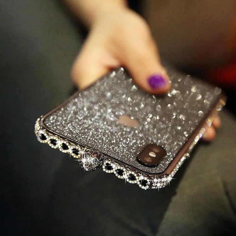 Bling Heart-Shaped Crystal iPhone Case With Grade A Aluminum Frame
