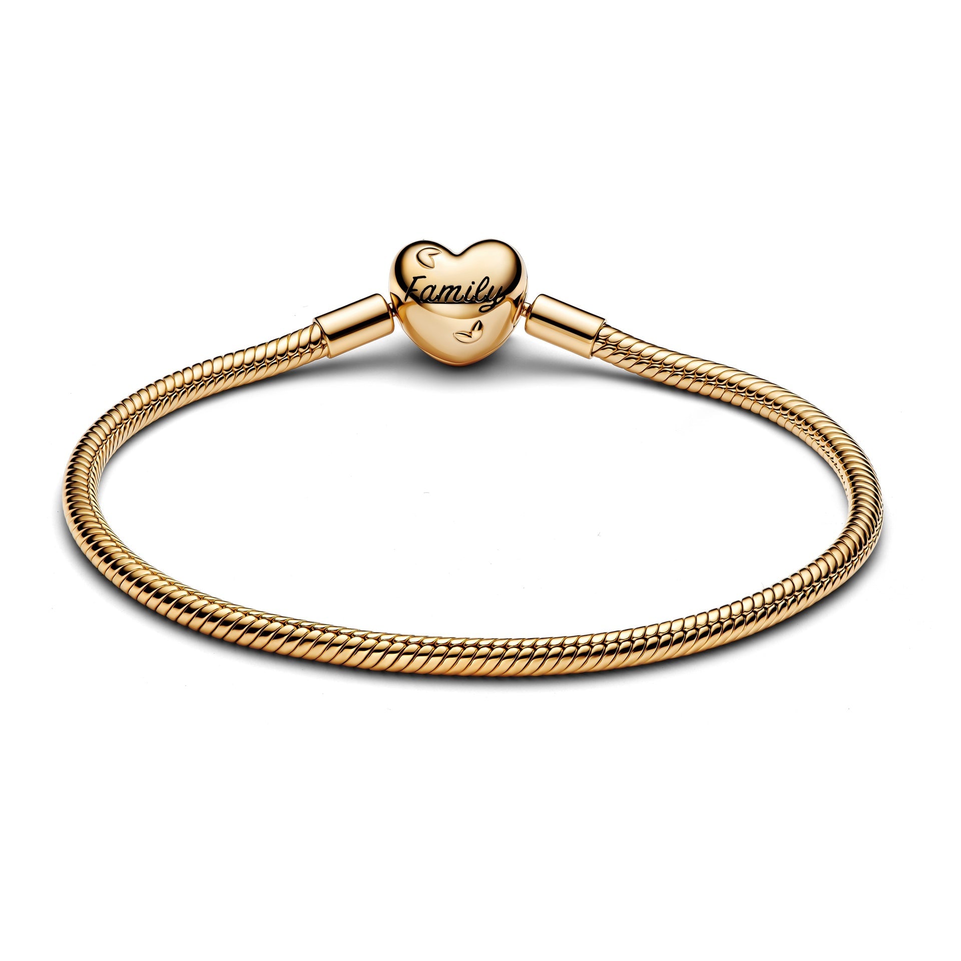 Pandora Family Tree Heart Clasp Snake Chain Bracelet