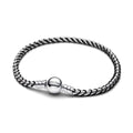 Pandora Black Cord Box Chain Bracelet