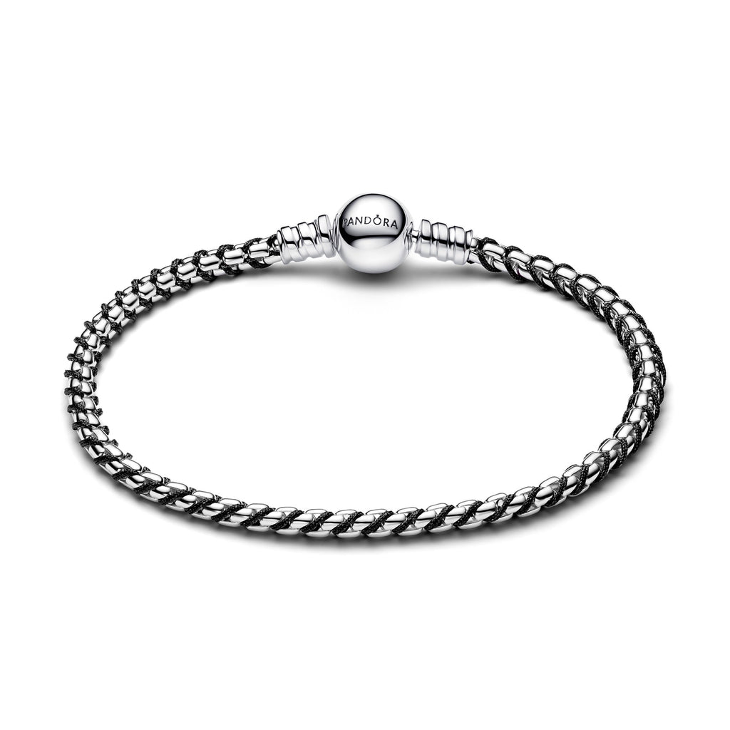 Pandora Black Cord Box Chain Bracelet