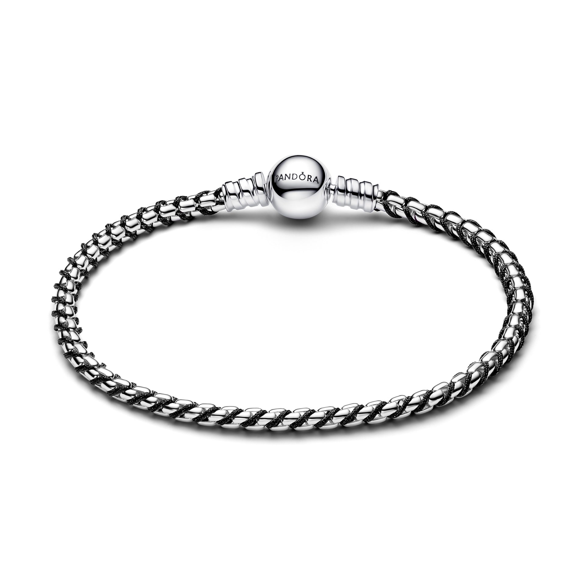 Pandora Black Cord Box Chain Bracelet