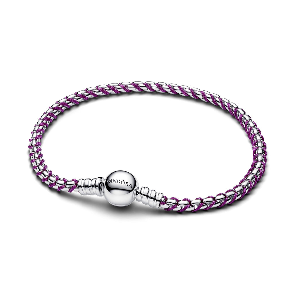 Pandora Purple Cord Box Chain Bracelet
