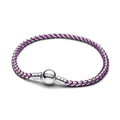 Pandora Purple Cord Box Chain Bracelet