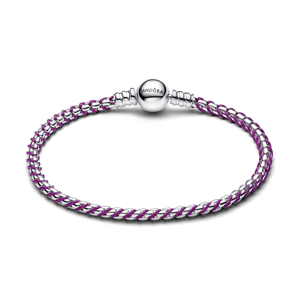 Pandora Purple Cord Box Chain Bracelet