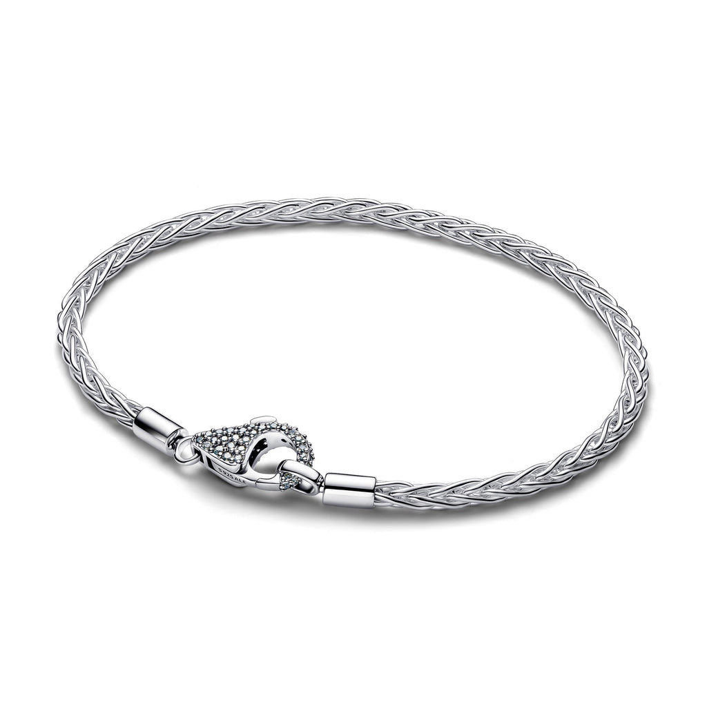 Pandora Pav¨¦ Clasp Foxtail Chain Charm Bracelet