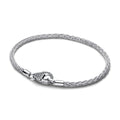 Pandora Pav¨¦ Clasp Foxtail Chain Charm Bracelet