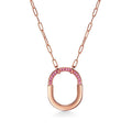 18K T Lock Pink Pave Diamonds Necklace