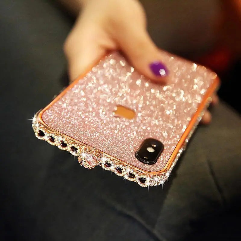 Bling Heart-Shaped Crystal iPhone Case With Grade A Aluminum Frame