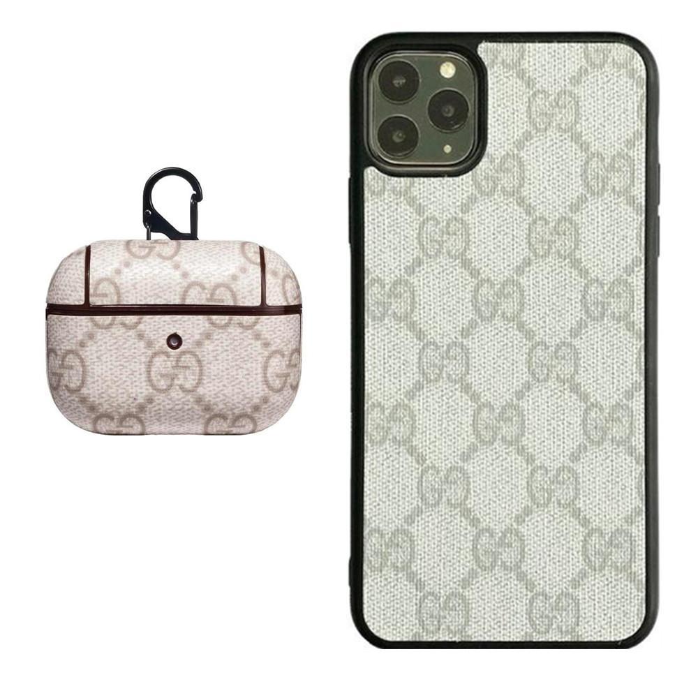WHITE GG INSPIRED IPHONE & AIRPOD PRO CASE