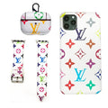 WHITE LV MONOGRAM INSPIRED IPHONE, AIRPOD PRO & WATCH BAND