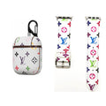 WHITE LV CLASSIC MONOGRAM INSPIRED AIRPODS CASE & WATCH BAND