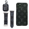 BLACK LV MONOGRAM INSPIRED IPHONE, AIRPOD 1/2 & WATCH BAND