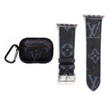 BLACK LV MONOGRAM INSPIRED AIRPODS PRO & WATCH BAND