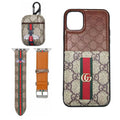 BROWN GG INSPIRED IPHONE CASE, AIRPOD 1/2 & WATCH BAND
