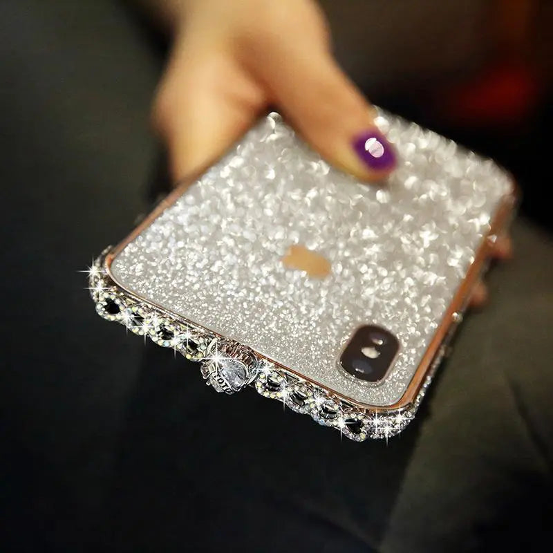 Bling Heart-Shaped Crystal iPhone Case With Grade A Aluminum Frame