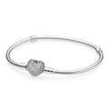 Pandora Moments Sparkling Pav¨¦ Heart Clasp Bracelet