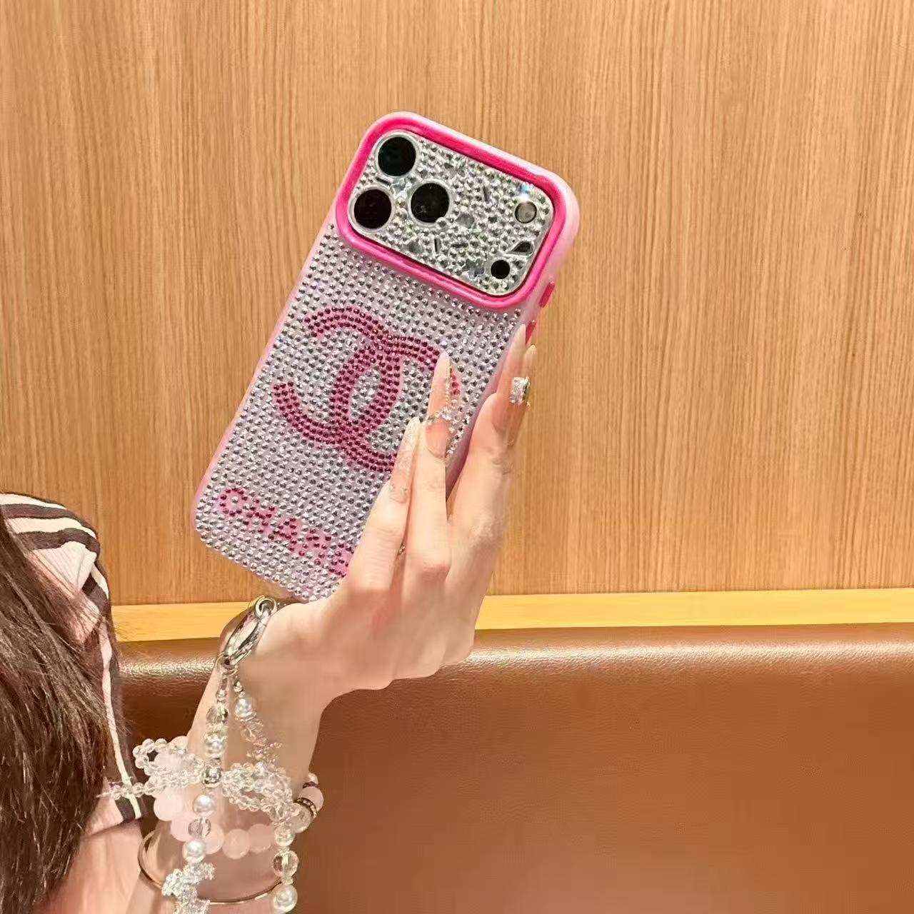A luxurious, sparkling, and dazzling diamond iPhone phone case.
