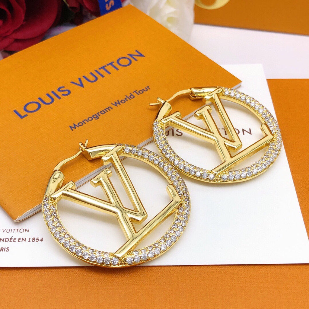 High-Quality Round Diamond-Set Earrings