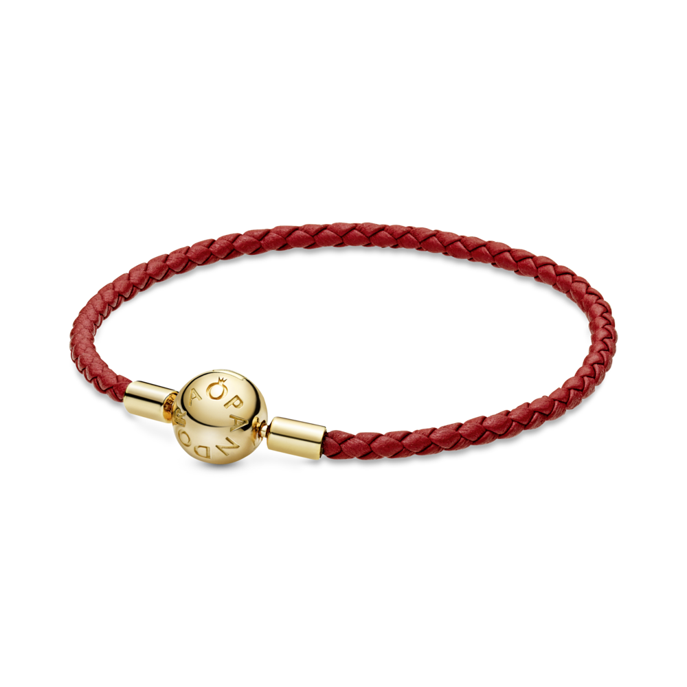 Pandora Pandora Moments Red Woven Leather Bracelet