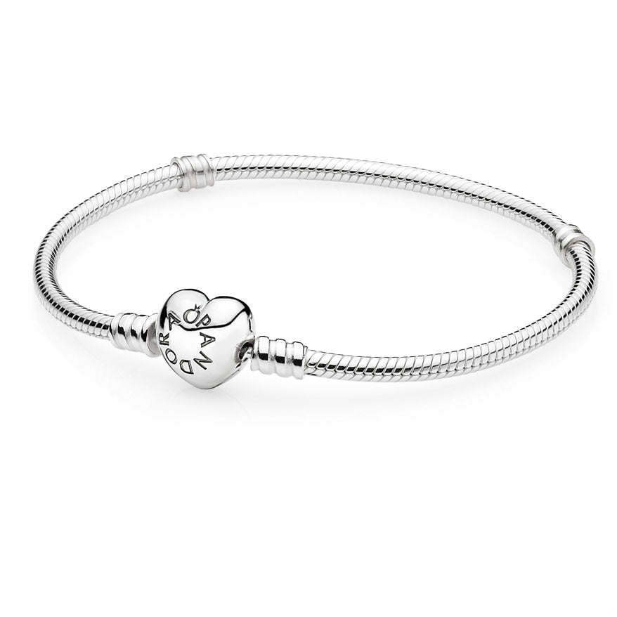 Pandora Moments Heart Clasp Snake Chain Bracelet
