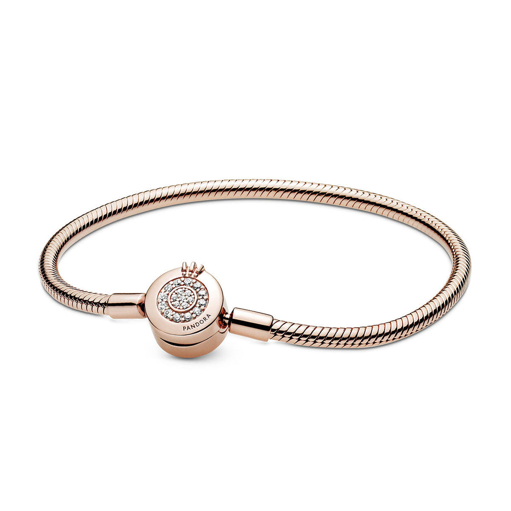 Pandora Moments Sparkling Crown O Snake Chain Bracelet