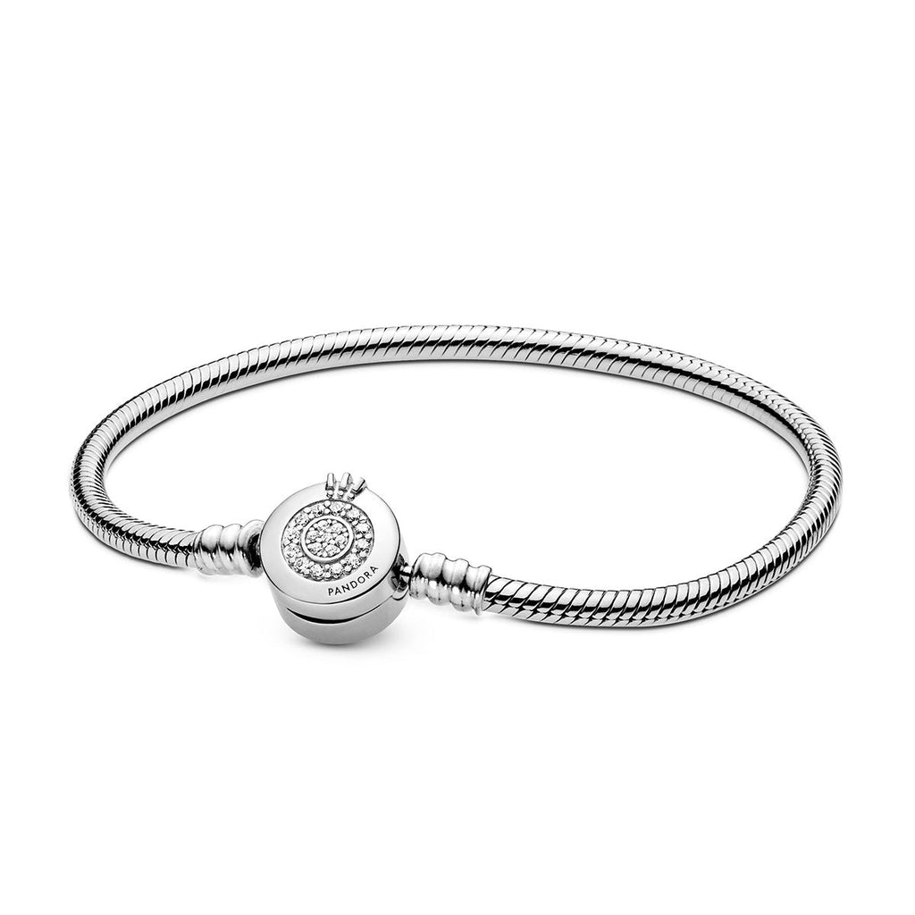 Pandora Moments Sparkling Crown O Snake Chain Bracelet