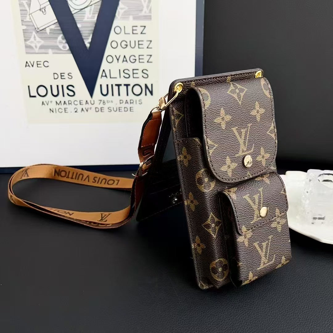 Universal Cosmetic-Style Wallet Phone Case (Fits Phones Under 6.9 Inches) with Bluetooth Earbud Pouch