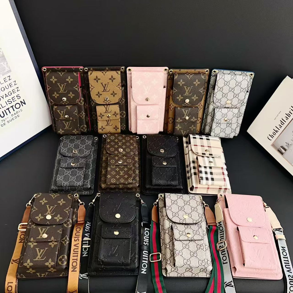 Universal Cosmetic-Style Wallet Phone Case (Fits Phones Under 6.9 Inches) with Bluetooth Earbud Pouch